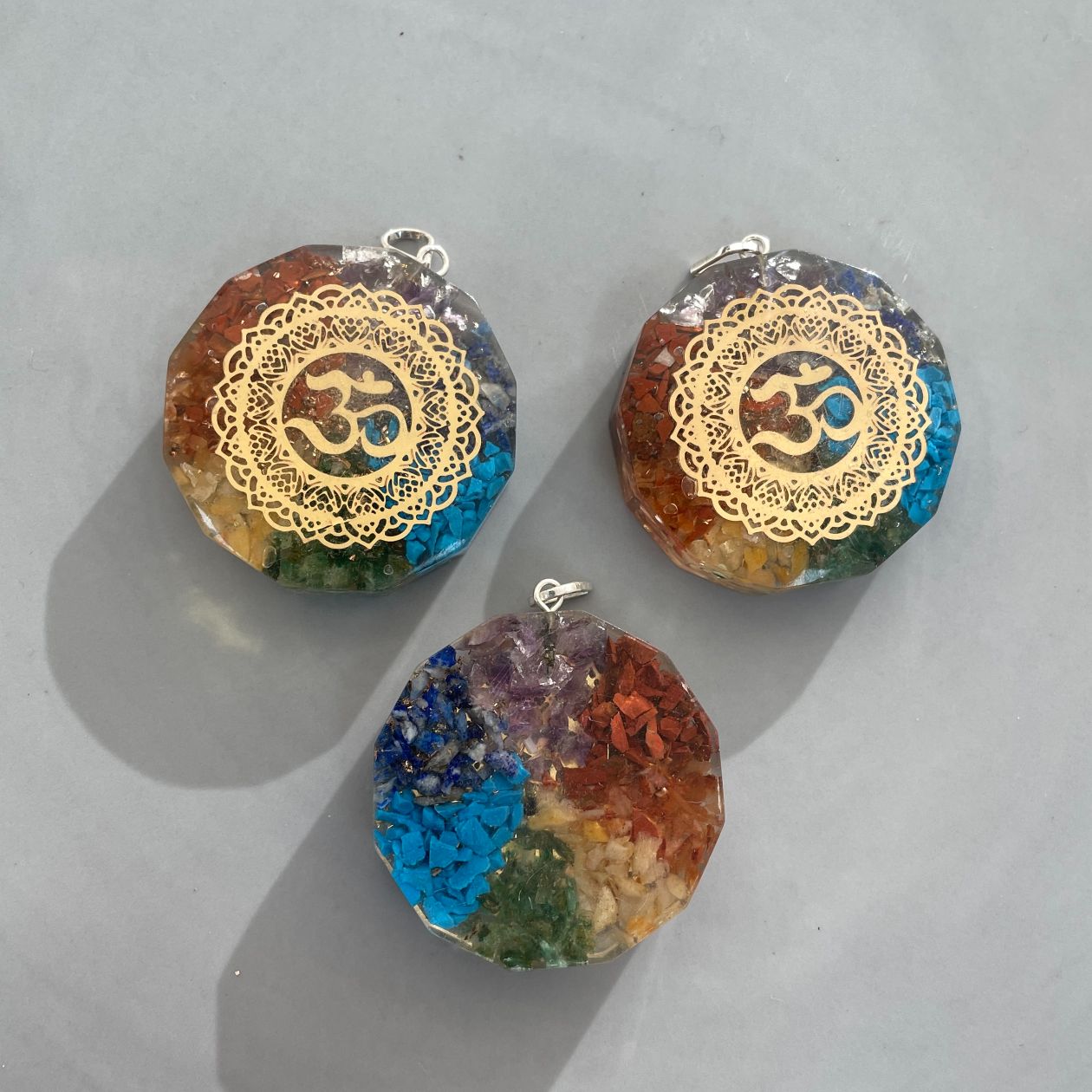Orgonite Chakra Pendant - 12 Sided Orgonite Chakra Pendant - 12 Sided